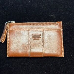 Coach Tan Leather Zip Wallet